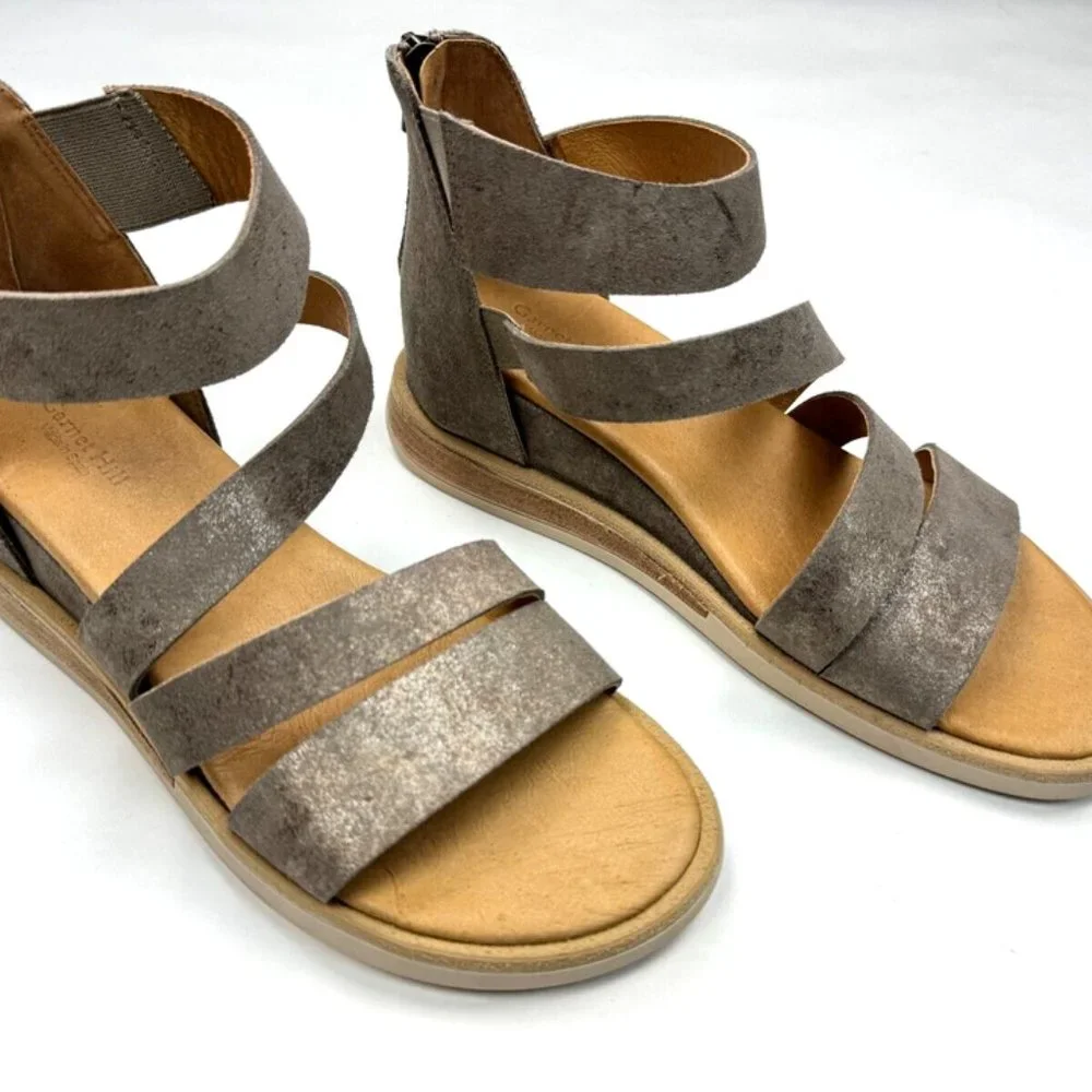 Garnet Hill Luna‎ Sport Sandals Women 38 US 8 NWOB $169 Zip Closure Wedge